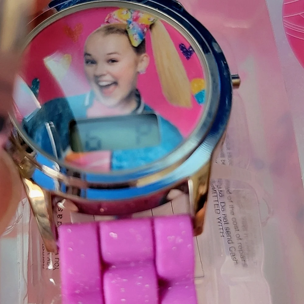 JoJo Siwa Metal Spinner Flip Watch with Rainbow Band